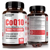 Suplemento de Coenzima Q10 Nutrição Benevolente 200 mg 100 Cápsulas Gelatinosas
