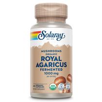 Suplemento de cogumelo agárico real fermentado SOLARAY 500 mg 60 cápsulas vegetais