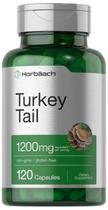 Suplemento de Cogumelo Turkey Tail Horbaach - 1200mg, 120 Cápsulas