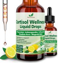 Suplemento de cortisol em gotas líquidas de 60 ml com ashwagandha de magnésio Suplemento de cortisol em gotas líquidas de 60 ml com ashwagandha de magnésio