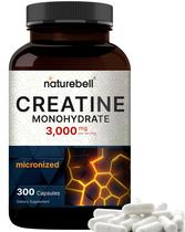 Suplemento de creatina NatureBell Micronized 3000 mg 300 cápsulas