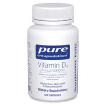 Suplemento de encapsulamentos puros de vitamina D3 25 mcg (1.000 UI)