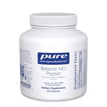Suplemento de enzimas digestivas: encapsulamentos puros, betaína, HCl, pepsina, 250 cápsulas