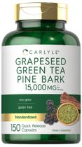Suplemento de ervas Carlyle Grapeseed Green Tea Pine Bark 15000mg 150 cápsulas Suplemento de ervas Carlyle Grapeseed Green Tea Pine Bark 15000mg 150 cápsulas
