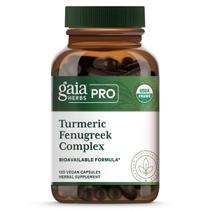 Suplemento de ervas Gaia Herbs PRO Turmeric Fenugreek 120 cápsulas