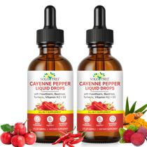 Suplemento de ervas newseel Cayenne Pepper Liquid Drops 60ml x2