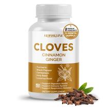 Suplemento de ervas NURAFUSE: cravo, canela, gengibre, 150 cápsulas