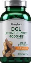 Suplemento de ervas Piping Rock DGL Licorice 4000 mg 180 ct Suplemento de ervas Piping Rock DGL Licorice 4000 mg 180 ct