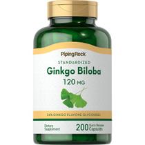 Suplemento de ervas Piping Rock Ginkgo Biloba 120 mg 200 cápsulas