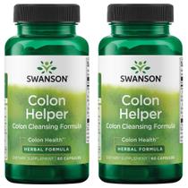 Suplemento de ervas Swanson Colon Helper 60 cápsulas (pacote com 2)