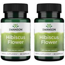 Suplemento de ervas Swanson Hibiscus Flower 400 mg 60 cápsulas, 2 pacotes Suplemento de ervas Swanson Hibiscus Flower 400 mg 60 cápsulas, 2 pacotes