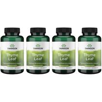 Suplemento de ervas Swanson Thyme Leaf 500 mg 120 cápsulas, pacote com 4