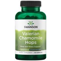 Suplemento de ervas Swanson Valerian Chamomile Hops 60 cápsulas Suplemento de ervas Swanson Valerian Chamomile Hops 60 cápsulas