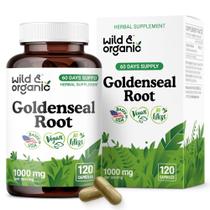 Suplemento de ervas Wild & Organic Goldenseal Root 1000mg 120ct