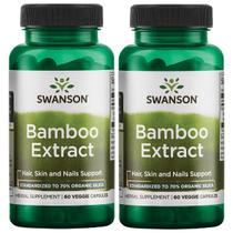 Suplemento de extrato de bambu Swanson 70% de sílica 60 cápsulas x2 Suplemento de extrato de bambu Swanson 70% de sílica 60 cápsulas x2
