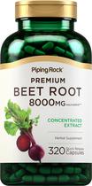 Suplemento de Extrato de Beterraba Piping Rock - 8000mg - 320 Cápsulas