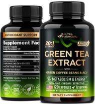 Suplemento de extrato de chá verde NUTRAHARMONY 120 cápsulas veganas