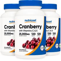 Suplemento de extrato de cranberry Nutricost 25.000 mg com vitamina C e E