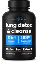 Suplemento de extrato de folha de verbasco NutraChamps 5000 mg para pulmões Suplemento de extrato de folha de verbasco NutraChamps 5000 mg para pulmões