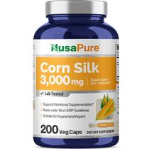 Suplemento de extrato de seda de milho puro Nusa 3.000 mg 200 cápsulas