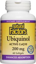 Suplemento de fatores naturais Ubiquinol Active CoQ10 200mg