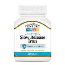 Suplemento de Ferro 21st Century Slow Release - 180 Comprimidos