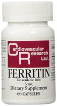 Suplemento de ferro Cardiovascular Research Ferritina 5 mg 60 cápsulas