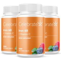 Suplemento de Ferro Celebrate Bariatric 60 mg com Vitamina C Sabor Frutas Vermelhas Suplemento de Ferro Celebrate Bariatric 60 mg com Vitamina C Sabor Frutas Vermelhas