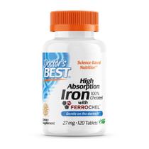 Suplemento de ferro Doctor's Best High Absorption 27mg