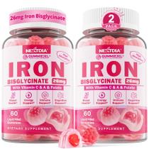 Suplemento de ferro Gummies Nextdia Vegan com vitamina C, folato B12