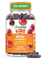 Suplemento de Ferro Lifeable Kids - 10mg com Vitamina C - 90 Gummies