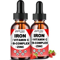 Suplemento de ferro líquido AMENQ HHealth com vitamina C 2x30ml