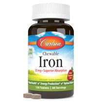 Suplemento de ferro mastigável Carlson Chewable Iron 30mg