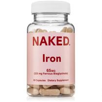 Suplemento de ferro Naked Iron 65 mg, 325 mg de bisglicinato ferroso