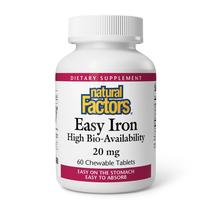 Suplemento de ferro Natural Factors Easy Iron 20 mg 60 comprimidos