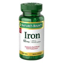 Suplemento de Ferro Nature's Bounty - 65mg - 100 Comprimidos Suplemento de Ferro Nature's Bounty - 65mg - 100 Comprimidos