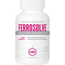 Suplemento de ferro NBI FerroSolve 45 mg 30 cápsulas vegetais