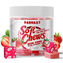 Suplemento de ferro Parhaat Iron Soft Chew com vitamina C 60ct