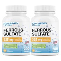 Suplemento de ferro Puregen Labs Sulfato ferroso 325 mg 400 comprimidos Suplemento de ferro Puregen Labs Sulfato ferroso 325 mg 400 comprimidos