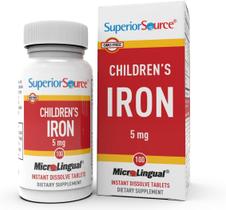 Suplemento de ferro Superior Source Children 5 mg 100 comprimidos
