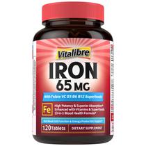 Suplemento de Ferro Vitalibre 65mg Sulfato Ferroso 120 Comprimidos Suplemento de Ferro Vitalibre 65mg Sulfato Ferroso 120 Comprimidos