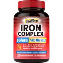 Suplemento de ferro Vitalibre Iron Complex 120 cápsulas veganas