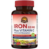 Suplemento de ferro Vitalitown 65 mg com 250 mg de vitamina C 120 comprimidos