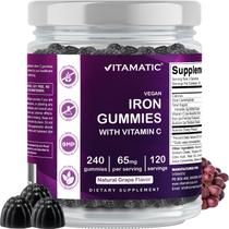 Suplemento de ferro vitamático 65 mg, gomas, 240 gomas veganas Suplemento de ferro vitamático 65 mg, gomas, 240 gomas veganas