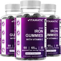 Suplemento de ferro vitamático 65 mg, gomas, 60 gomas veganas Suplemento de ferro vitamático 65 mg, gomas, 60 gomas veganas