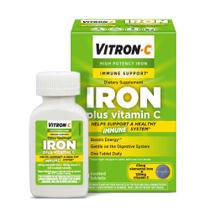 Suplemento de Ferro Vitron-C Alta Potência (125mg) com Vitamina C - 60 Cápsulas