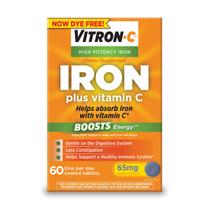 Suplemento de ferro Vitron-C de alta potência 65 mg + Vitamina C 60 ct