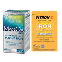 Suplemento de ferro Vitron-C e magnésio Mag-Ox 60 comprimidos Suplemento de ferro Vitron-C e magnésio Mag-Ox 60 comprimidos