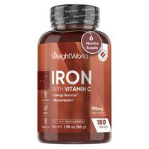 Suplemento de Ferro WeightWorld 65 mg com Vitamina C 180 comprimidos Suplemento de Ferro WeightWorld 65 mg com Vitamina C 180 comprimidos