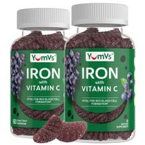Suplemento de ferro YUM-V'S Iron Gummies 10 mg com vitamina C 60 ct